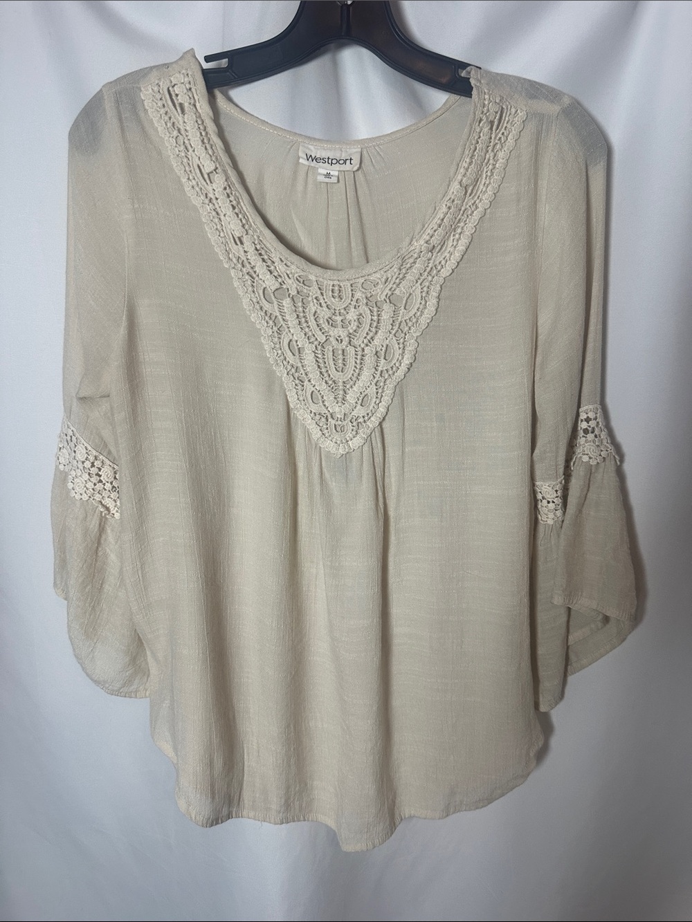 Westport Cream Crochet-Trim Peasant Tunic